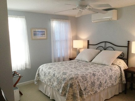 Forest Beach, South Chatham Cape Cod vacation rental - MBR: New carpet, A/C, decor; Master bath and paddle fan.