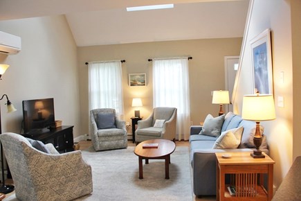 Forest Beach, South Chatham Cape Cod vacation rental - L/R: H/W floors; A /C, new furnishings, Smart TV, DVD & decor.