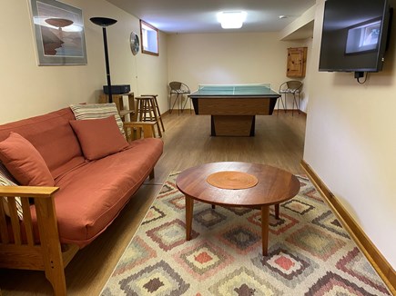 Eastham Cape Cod vacation rental - Basement Playroom with Ping Pong or Pool Table and TV