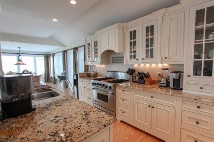 Barnstable Village Cape Cod vacation rental - Chef's kitchen with top of the line appliances & eat-up counter.