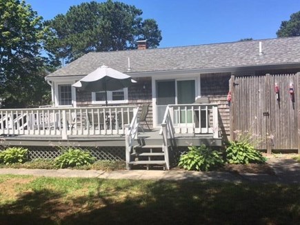 Dennisport Cape Cod vacation rental - Huge deck for outdoor dining.  Outdoor shower has changing area!
