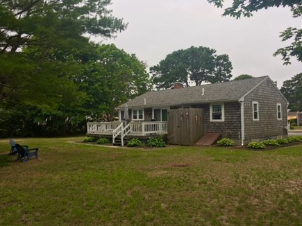 Dennisport Cape Cod vacation rental - Enormous back yard provides privacy and room for outdoor games.
