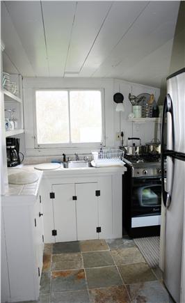 Dennis Bayside Cape Cod vacation rental - Updated galley kitchen with new stove and fridge