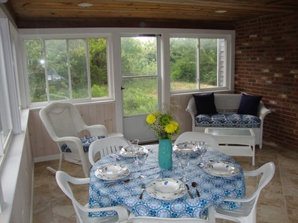 Eastham Cape Cod vacation rental - 3 Season - Screened In Porch with Wicker Sitting Areas
