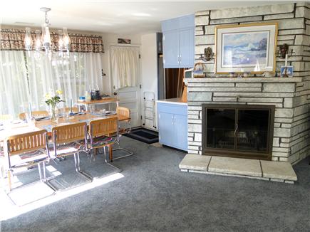 South Chatham Cape Cod vacation rental - Open floor plan with fireplace invites great times together