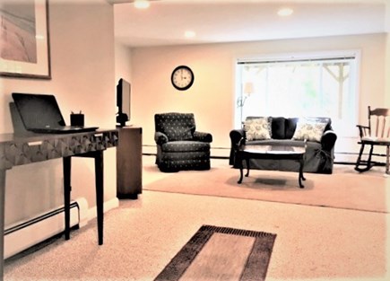  South Harwich Cape Cod vacation rental - Finished basement. Office space, washer/dryer, TV, bathroom.