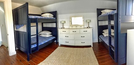 North Chatham Cape Cod vacation rental - Bunk bed room upstairs, 2 sets bunk beds + full, ocean views