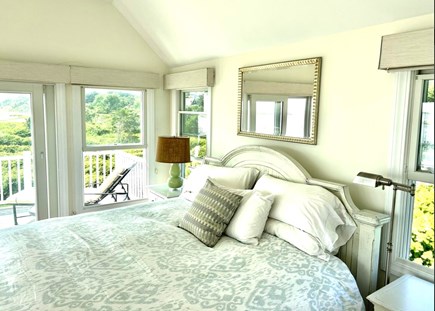 North Chatham Cape Cod vacation rental - 1st floor king with sliders to the wide deck over the ocean