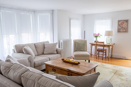 Woods Hole, Falmouth Cape Cod vacation rental - Sunny modern living room with views out towards the Vineyard.