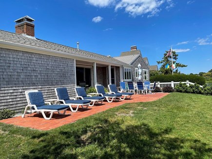West Yarmouth - Lewis Bay Cape Cod vacation rental - Relax on patio, chaise lounges with cushions.<br/>Excellent views.