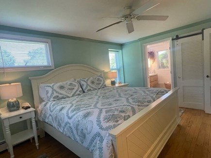 West Yarmouth - Lewis Bay Cape Cod vacation rental - Master Bedroom w/ ample closets <br/>and updated Bath & walkin Shower