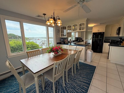 West Yarmouth - Lewis Bay Cape Cod vacation rental - New Dining Furnishings, seats 8 on cushioned chairs.<br/>