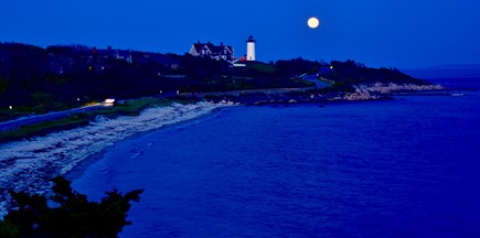 Woods Hole Cape Cod vacation rental - Moon over Nobska lighthouse