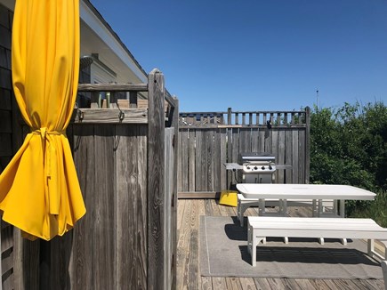 Sandwich Cape Cod vacation rental - Outside private deck with dining table and grill