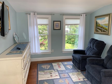 Eastham Cape Cod vacation rental - Sitting area in the upstairs queen overlooking the back yard