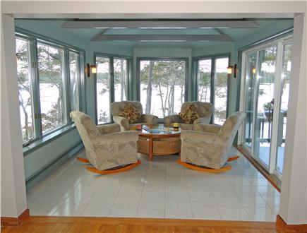 Brewster Cape Cod vacation rental - Newly painted Sunroom with slider to deck