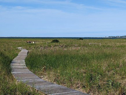 Provincetown Cape Cod vacation rental - Boardwalk to the Cape Cod Bay shoreline just step from<br/>the studio