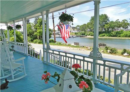 Onset on Water Street Inlet MA vacation rental - Big Furnished Porch w/ Views to Bridge, Village, Harbor & Beach