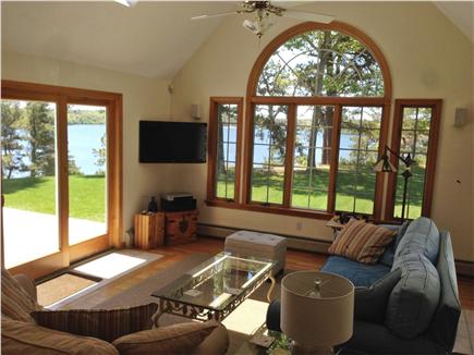 Brewster Cape Cod vacation rental - Den w/ cathedral ceiling, skylights & access to deck