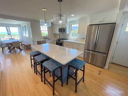 Brewster Cape Cod vacation rental - Renovated kitchen is open, social and cheery -- and well equipped