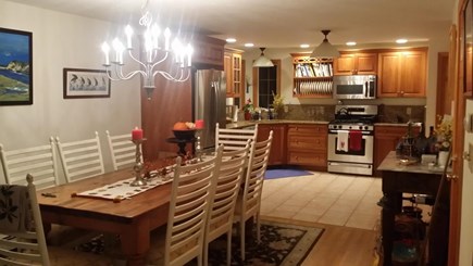 Wellfleet near Center Cape Cod vacation rental - Dining Room/Kitchen Cherry cabinets , Granite counters, Open plan