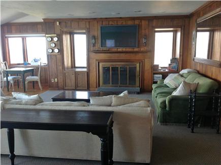 Plymouth, Priscilla Beach MA vacation rental - Beautiful fireplaced living room with large flat screen tv