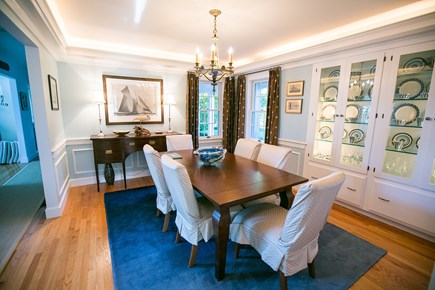 Brewster Cape Cod vacation rental - Dining room connects to kitchen seats eight.