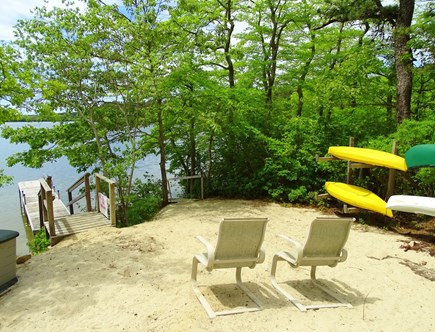Brewster Cape Cod vacation rental - Private Beach with 5 boats and supplied adult life jackets.