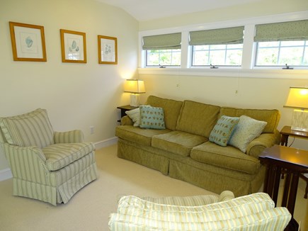 Brewster Cape Cod vacation rental - Family suite bedroom sleeps 5. Queen and 3 twins. View of pond.
