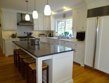 Brewster Cape Cod vacation rental - Well-appointed gourmet kitchen with Sub Zero. Seating for 11.