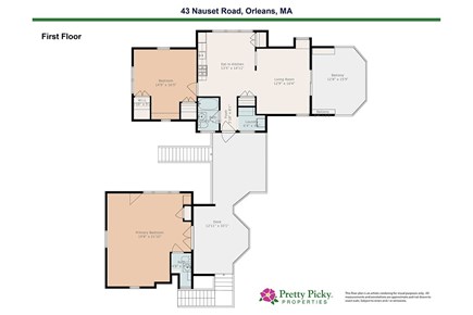 Orleans Cape Cod vacation rental - Floor Plan - Carriage Studio leading to Guest Apartment