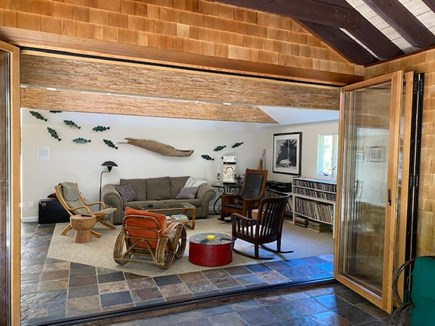 North Eastham Cape Cod vacation rental - Living Room - opens fully onto screened porch