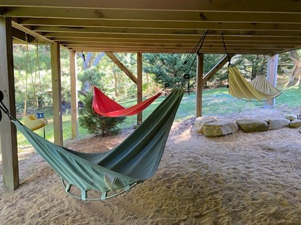 North Eastham Cape Cod vacation rental - Hammocks are always a shady spot under the screen porch