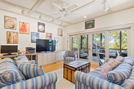 Truro Cape Cod vacation rental - Relaxing family room with plenty of space to enjoy a show or film