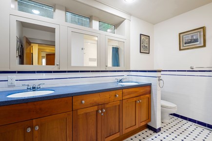 Truro Cape Cod vacation rental - Bathroom #2 with double sinks and bathtub