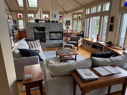 Truro Cape Cod vacation rental - Great room with cathedral ceilings. New comfy sofas