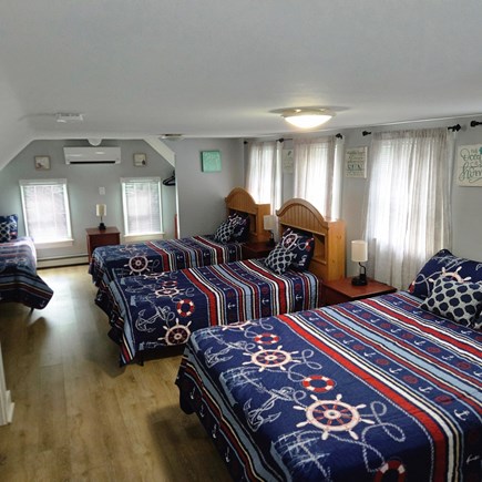 Dennis Port Cape Cod vacation rental - Upstairs Bedroom with a Queen, 3 XL Twin beds - also a half bath
