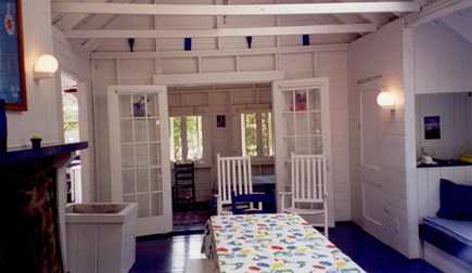 Ashumet Pond, Mashpee Cape Cod vacation rental - Living/dining room toward master bedroom