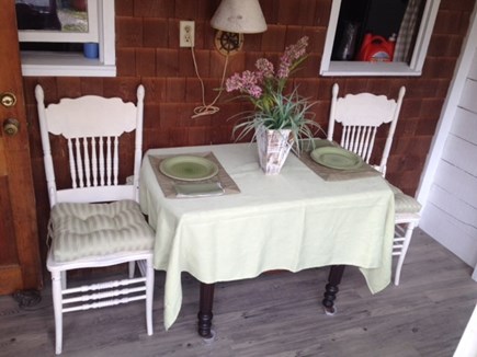 Walk to Wellfleet Ctr. Cape Cod vacation rental - Morning Coffee Front porch
