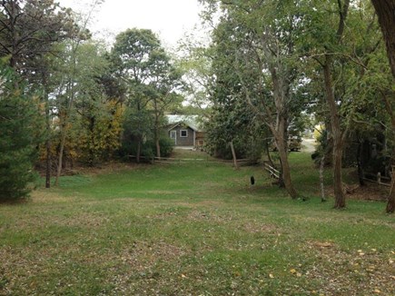 Walk to Wellfleet Ctr. Cape Cod vacation rental - View from the deck and Walk to the beach (on right)