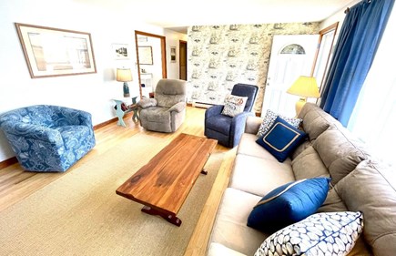 Harwich Cape Cod vacation rental - Comfortable large sofa, recliners, and swivel chair