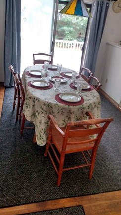 Falmouth, Great Harbors Resident Associa Cape Cod vacation rental - Dining room area - opening up to the deck