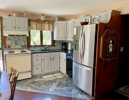 Harwich Center Cape Cod vacation rental - Efficiency kitchen, with dishwasher and microwave.