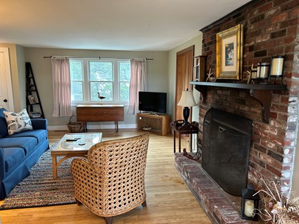 West Chatham Cape Cod vacation rental - Living area with fireplace