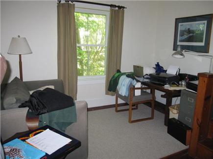 Woods Hole Cape Cod vacation rental - The study has a pullout single couch and large oak reading table.