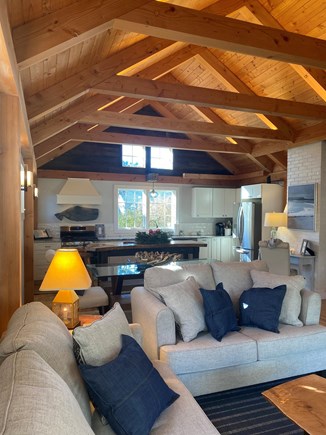 Brewster Historic District Cape Cod vacation rental - Enjoy the 2nd living space with comfy sofas and vaulted ceiling.