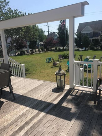 Onset MA vacation rental - Back deck, large fenced-in yard