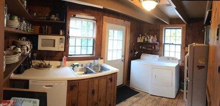 Dennis Village, Scargo Lake Cape Cod vacation rental - Kitchen with dishwasher, microwave, stove, washer and dryer