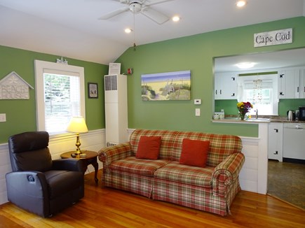 West Yarmouth Cape Cod vacation rental - Vaulted living area with hardwood floors