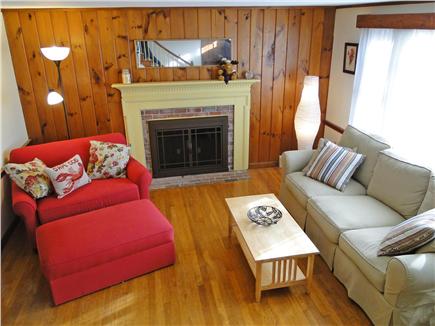 Chatham Cape Cod vacation rental - Warm bright living room w/working fireplace, twin sleeper